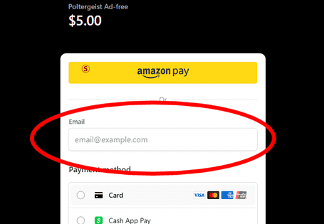 Purchase with accessible email